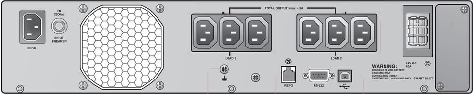 جهاز UPS On-line Delta Power Solutions Amplon RT 1K رف/برج - 900 W / 1000 VA - 6 مقابس C13 (UPS102R2RT2B035) – صورة 2