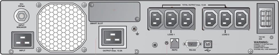جهاز UPS On-line Delta Power Solutions Amplon RT 3K رف/برج - 2700 W / 3000 VA - 6 مقابس C13 + 1 C19 (UPS302R2RT2B035) – صورة 2