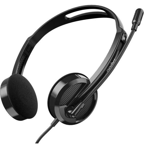 Casque stéréo filaire Rapoo H101 avec micro - Jack 3,5 mm, noir