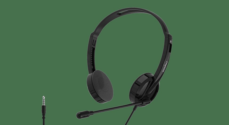 Casque stéréo filaire Rapoo H101 avec micro - Jack 3,5 mm, noir – vue 5
