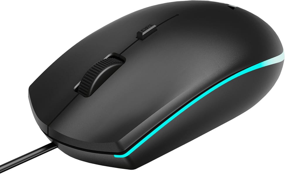 Rapoo V11S Wired Gaming Mouse - 1,600 DPI, Ambidextrous, Black