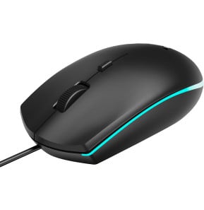 Souris gaming filaire Rapoo V11S - 1 600 DPI, ambidextre, noire