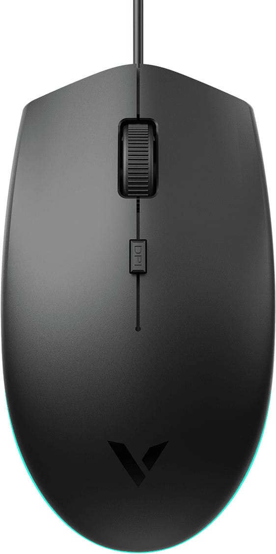 Souris gaming filaire Rapoo V11S - 1 600 DPI, ambidextre, noire – vue 2