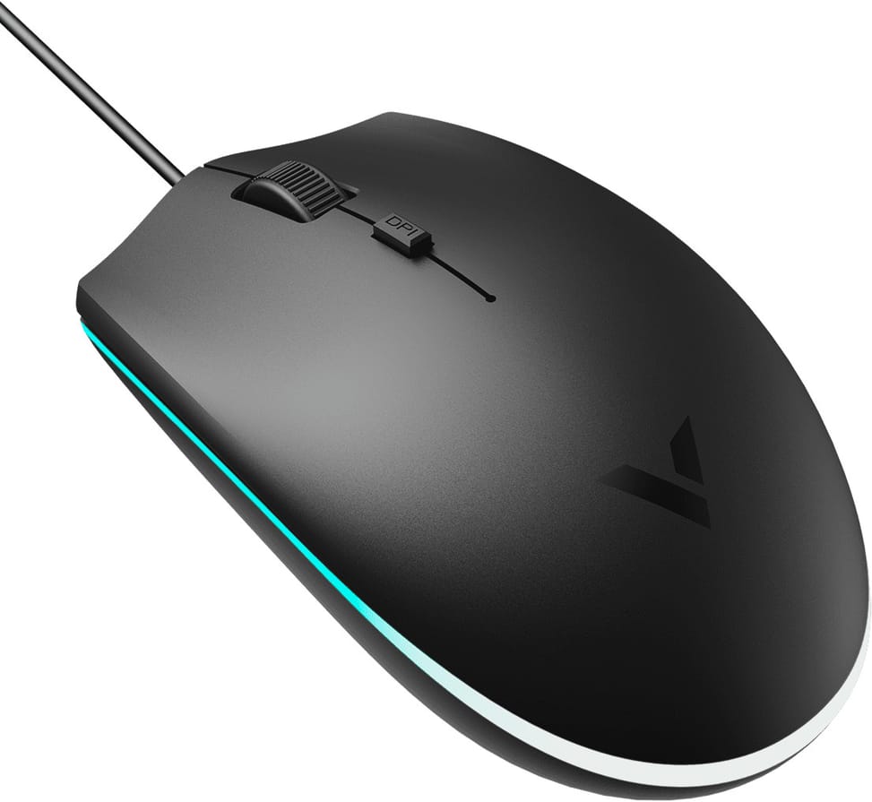 Souris gaming filaire Rapoo V11S - 1 600 DPI, ambidextre, noire – vue 3
