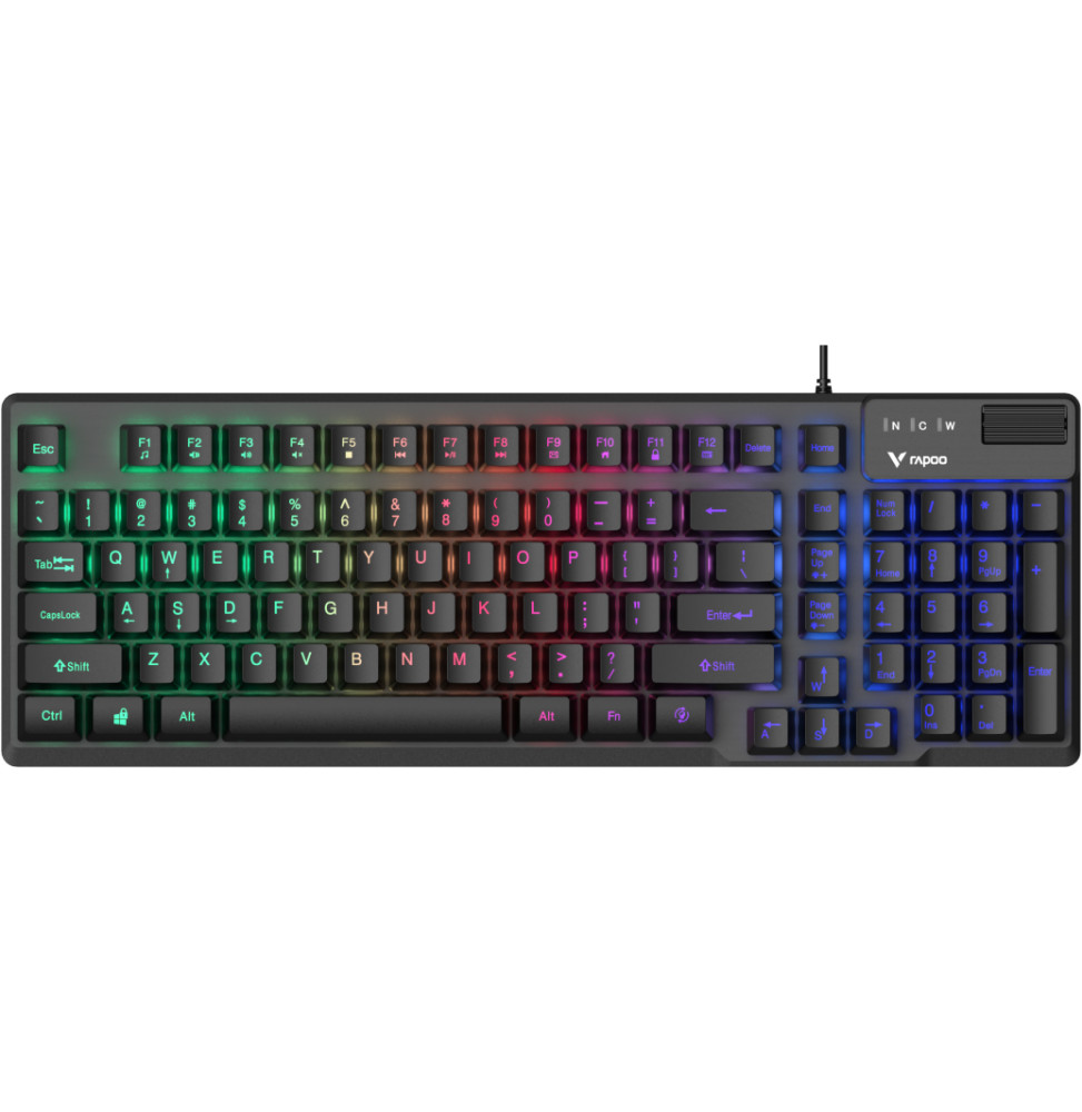 Pack gaming filaire 4-en-1 Rapoo V125S - Clavier, souris, casque et tapis, QWERTY US – vue 5