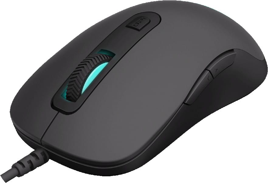 فأرة ألعاب سلكية Rapoo V16RGB - 12800 DPI، إضاءة RGB، أسود