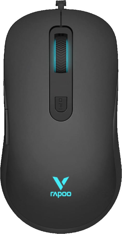 فأرة ألعاب سلكية Rapoo V16RGB - 12800 DPI، إضاءة RGB، أسود – صورة 2