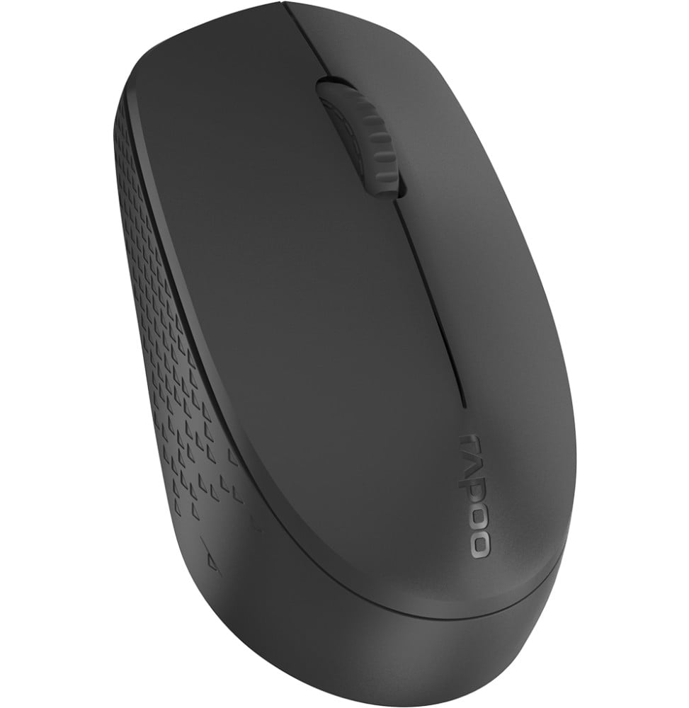 Souris sans fil multimode silencieuse Rapoo M100 Silent - Bluetooth et 2,4 GHz, gris foncé – vue 3