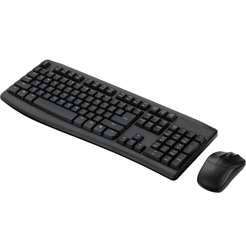 طقم لوحة مفاتيح وفأرة لاسلكي Rapoo X1800PRO - 2.4 GHz، مقاوم للانسكاب، AZERTY فرنسي