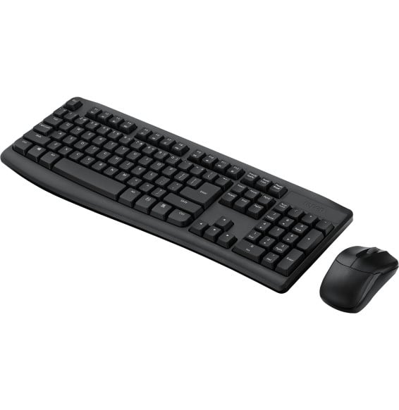 طقم لوحة مفاتيح وفأرة لاسلكي Rapoo X1800PRO - 2.4 GHz، مقاوم للانسكاب، AZERTY فرنسي