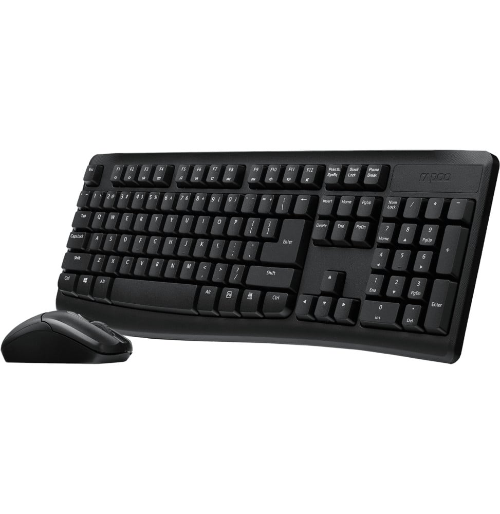 طقم لوحة مفاتيح وفأرة لاسلكي Rapoo X1800PRO - 2.4 GHz، مقاوم للانسكاب، AZERTY فرنسي – صورة 4