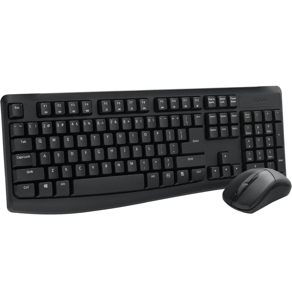 طقم لوحة مفاتيح وفأرة لاسلكي Rapoo X1800PRO - 2.4 GHz، مقاوم للانسكاب، AZERTY فرنسي – صورة 5