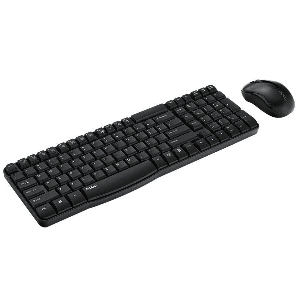طقم لوحة مفاتيح وفأرة لاسلكي Rapoo X1800S - 2.4 GHz، مدمج، AZERTY فرنسي