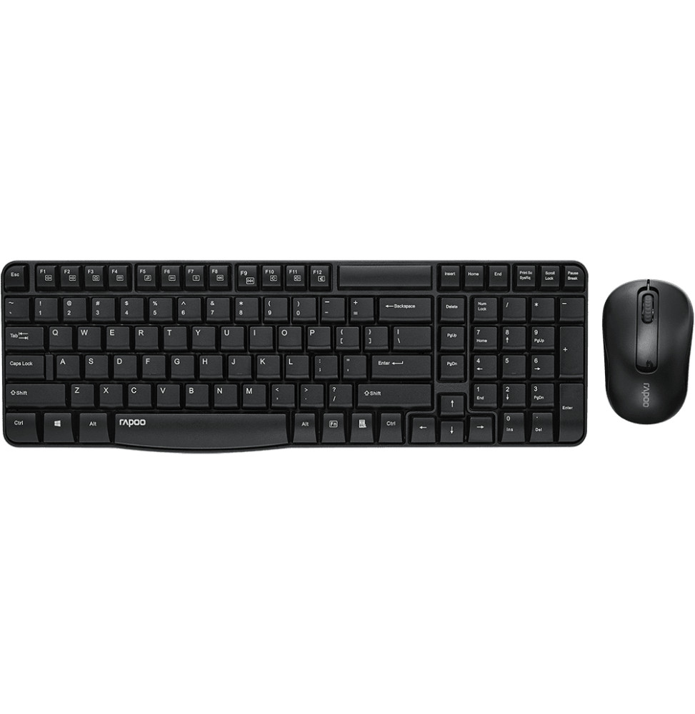 Ensemble clavier et souris sans fil Rapoo X1800S - 2,4 GHz, compact, AZERTY français – vue 2