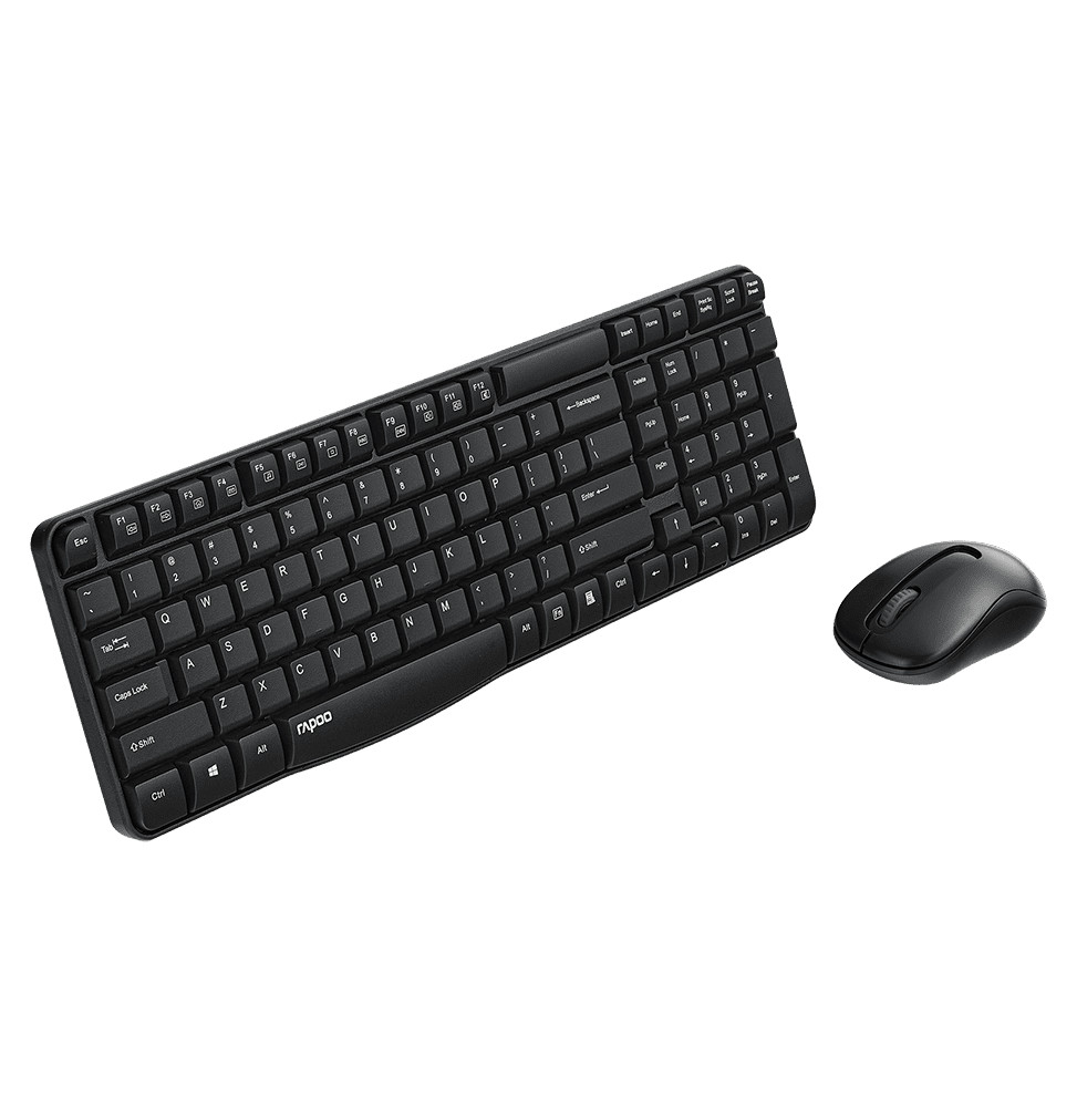 Ensemble clavier et souris sans fil Rapoo X1800S - 2,4 GHz, compact, AZERTY français – vue 3