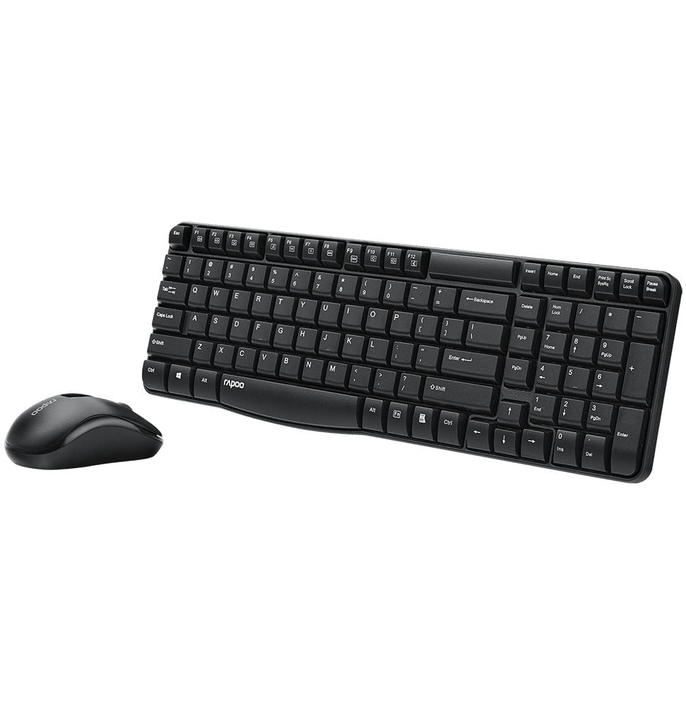 طقم لوحة مفاتيح وفأرة لاسلكي Rapoo X1800S - 2.4 GHz، مدمج، AZERTY فرنسي – صورة 4