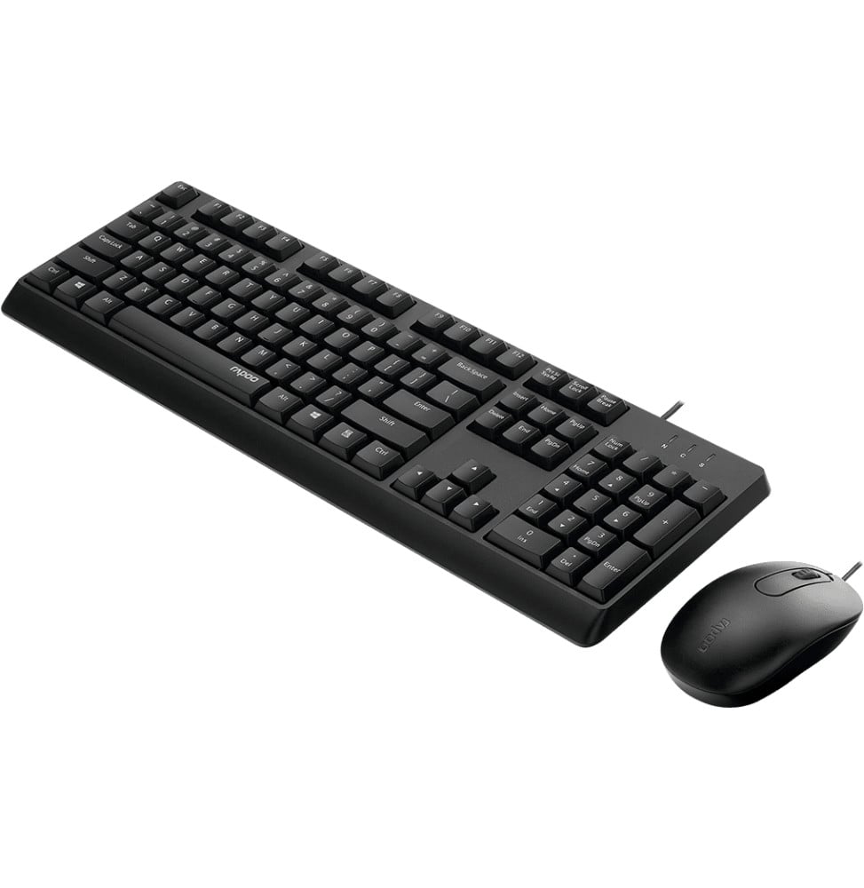 Ensemble clavier et souris filaires Rapoo X130PRO - USB, anti-éclaboussures, AZERTY français