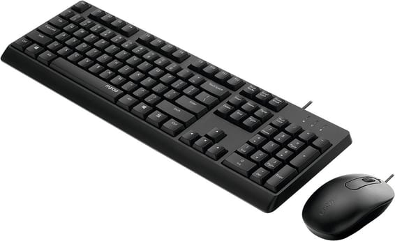 Rapoo X130PRO Wired Keyboard and Mouse Set - USB, Splash-Resistant, French AZERTY