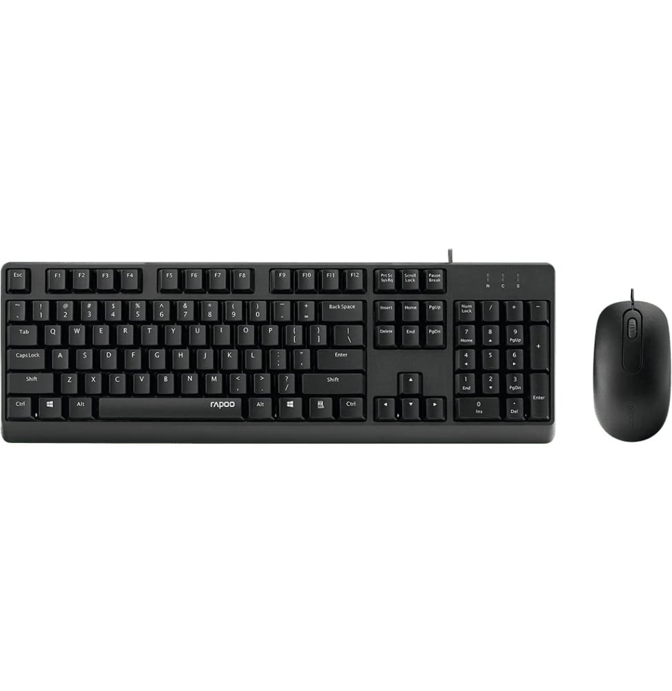 Ensemble clavier et souris filaires Rapoo X130PRO - USB, anti-éclaboussures, AZERTY français – vue 2