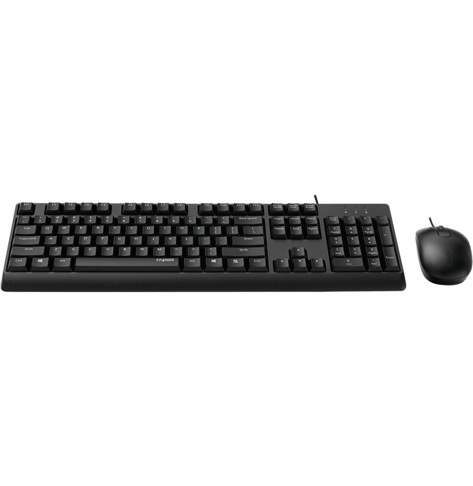 Ensemble clavier et souris filaires Rapoo X130PRO - USB, anti-éclaboussures, AZERTY français – vue 3