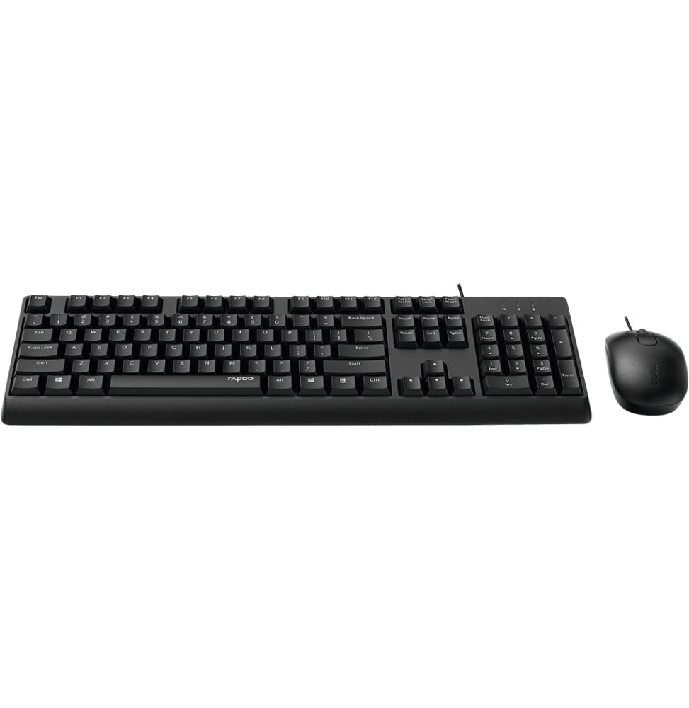 طقم لوحة مفاتيح وفأرة سلكي Rapoo X130PRO - USB، مقاوم للانسكاب، AZERTY فرنسي – صورة 3