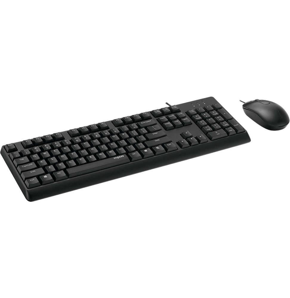 Ensemble clavier et souris filaires Rapoo X130PRO - USB, anti-éclaboussures, AZERTY français – vue 4