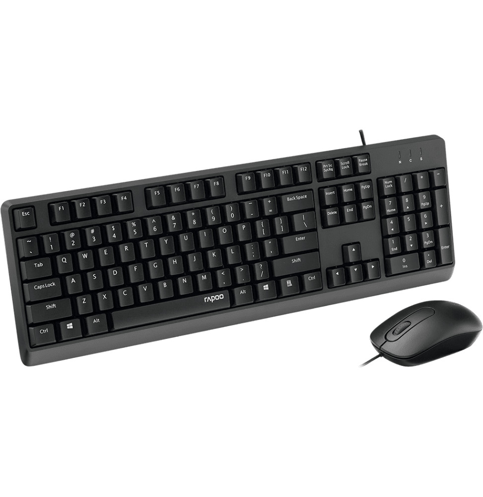 Ensemble clavier et souris filaires Rapoo X130PRO - USB, anti-éclaboussures, AZERTY français – vue 5