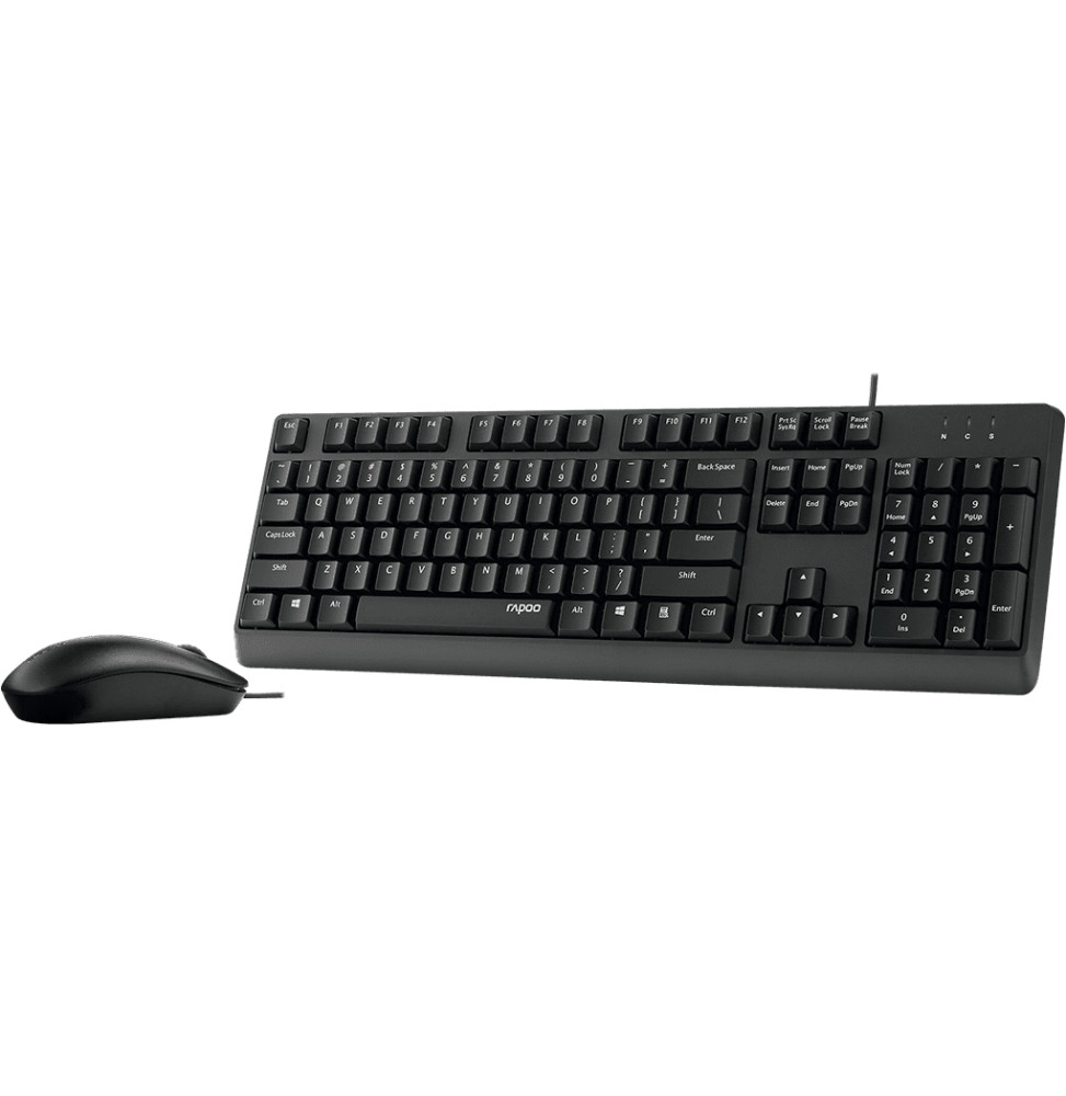 Ensemble clavier et souris filaires Rapoo X130PRO - USB, anti-éclaboussures, AZERTY français – vue 6