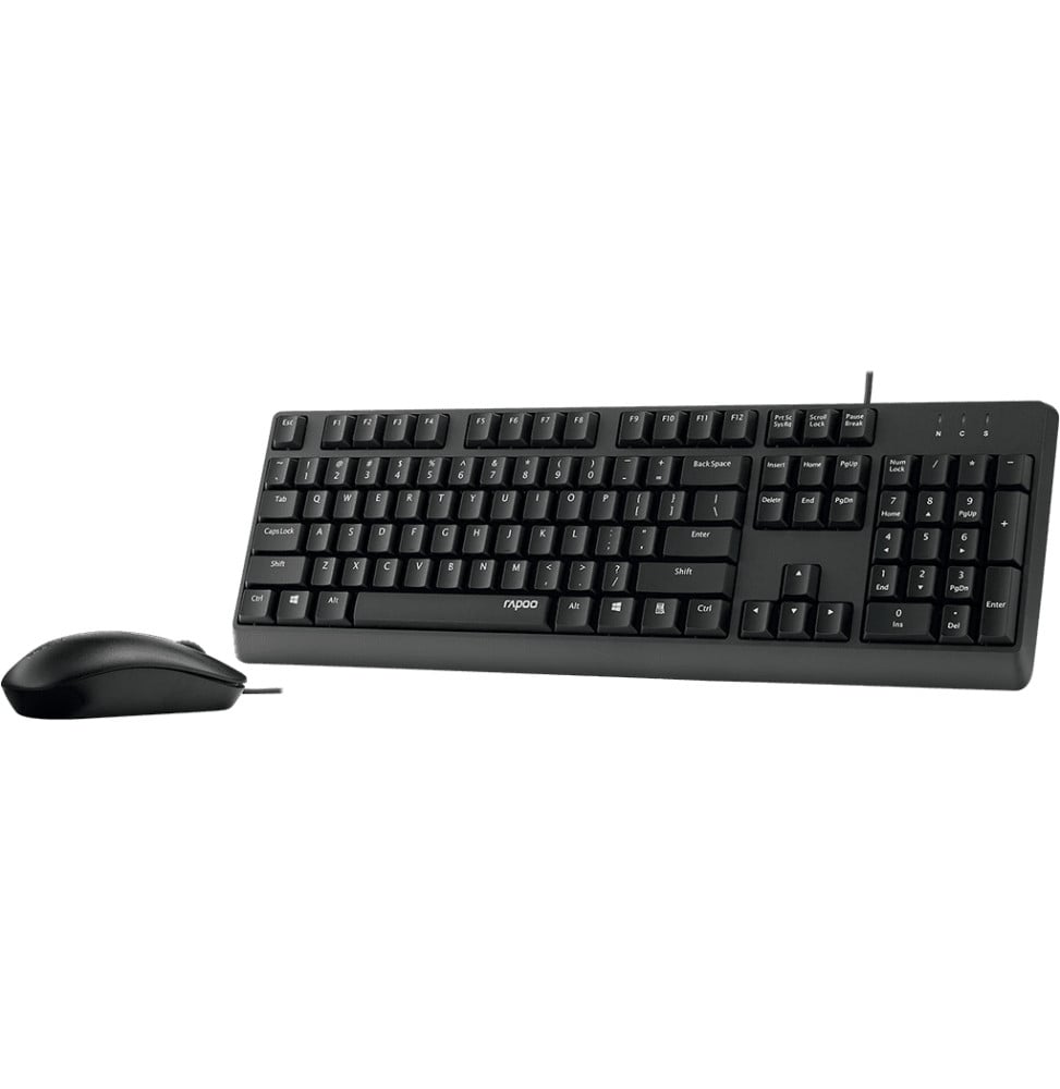 طقم لوحة مفاتيح وفأرة سلكي Rapoo X130PRO - USB، مقاوم للانسكاب، AZERTY فرنسي – صورة 6