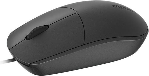 Souris optique filaire Rapoo N100 - USB, ambidextre, noire
