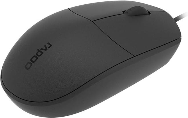 Souris optique filaire Rapoo N100 - USB, ambidextre, noire – vue 3