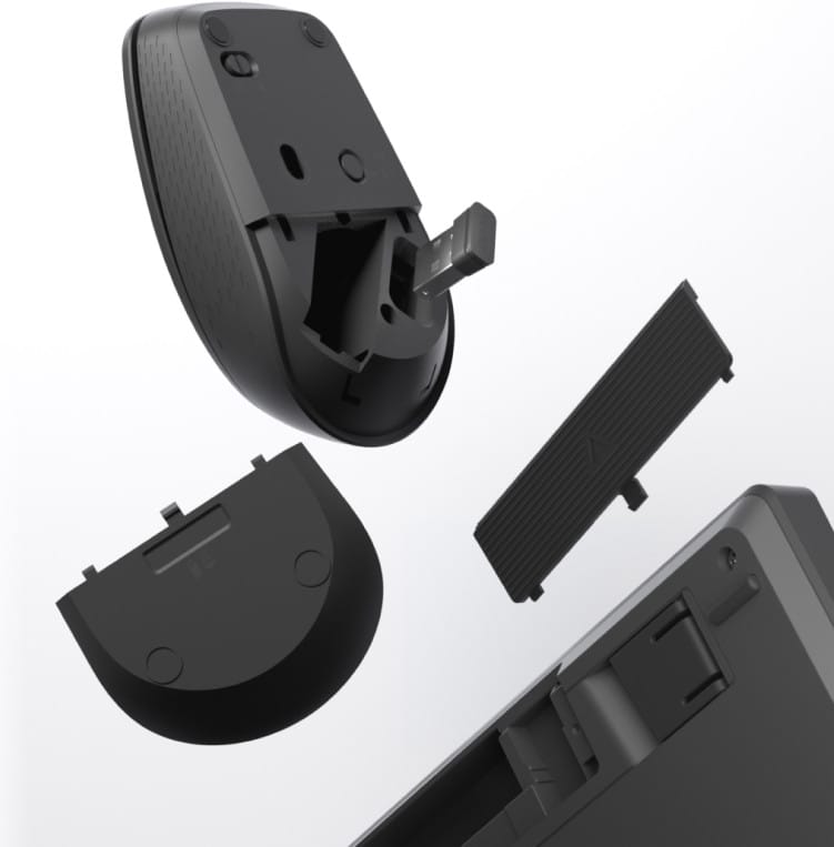 Ensemble clavier et souris sans fil multimode Rapoo 8000GT - Bluetooth et 2,4 GHz, AZERTY français, noir – vue 6