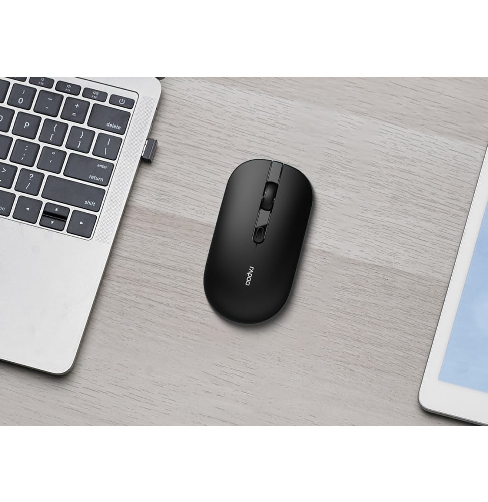 Souris sans fil silencieuse Rapoo B30 Silent - 2,4 GHz, 3 200 DPI, noire – vue 5