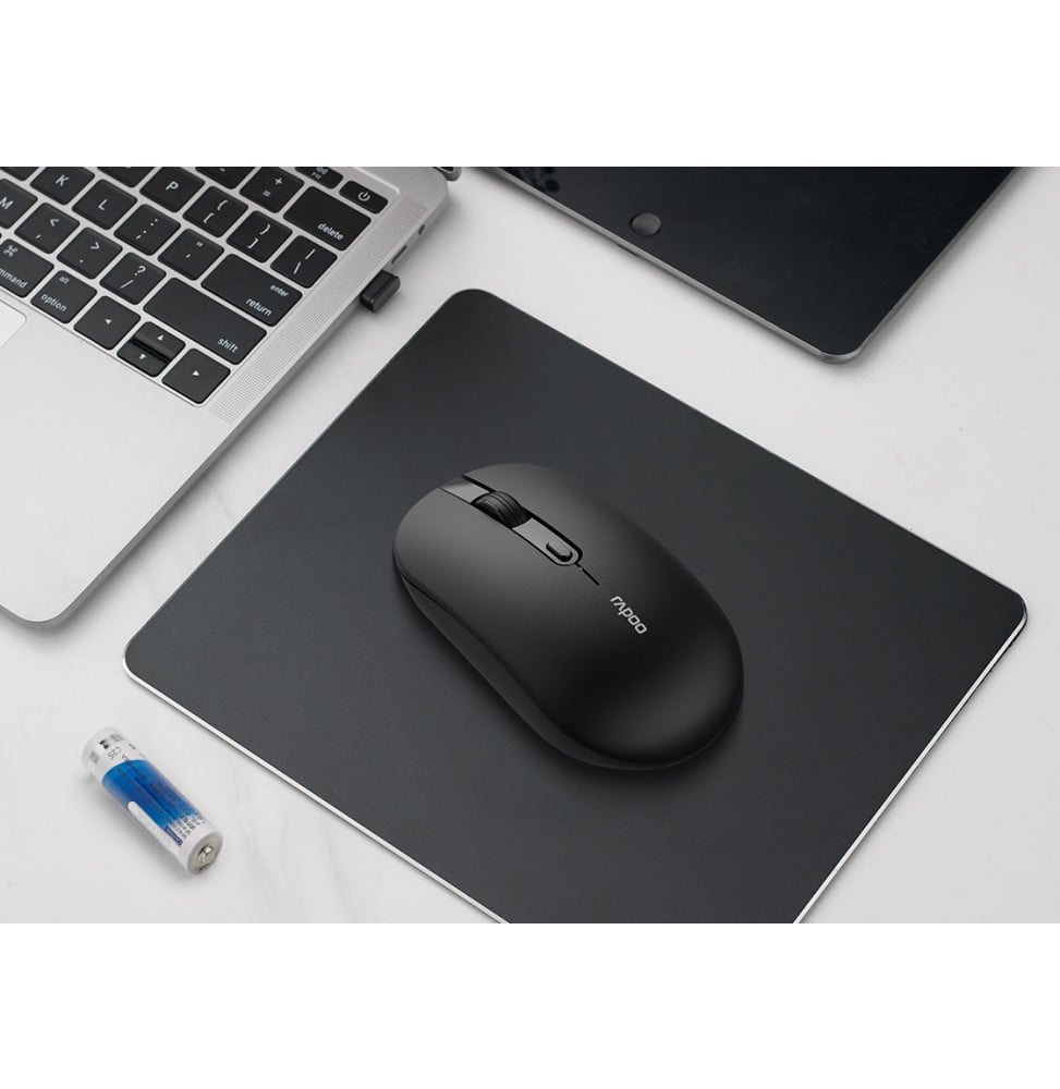 Souris sans fil silencieuse Rapoo B30 Silent - 2,4 GHz, 3 200 DPI, noire – vue 6