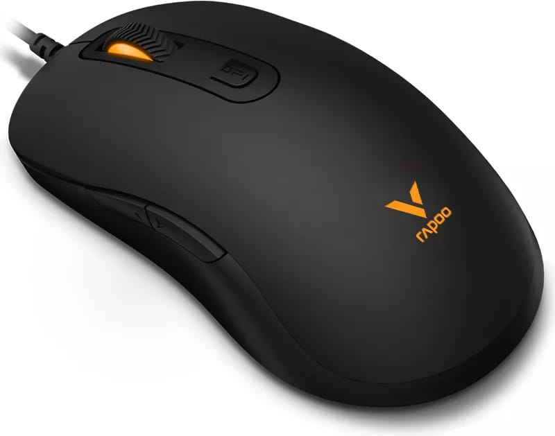 فأرة ألعاب سلكية Rapoo V16RGB - 12800 DPI، إضاءة RGB، أسود – صورة 5