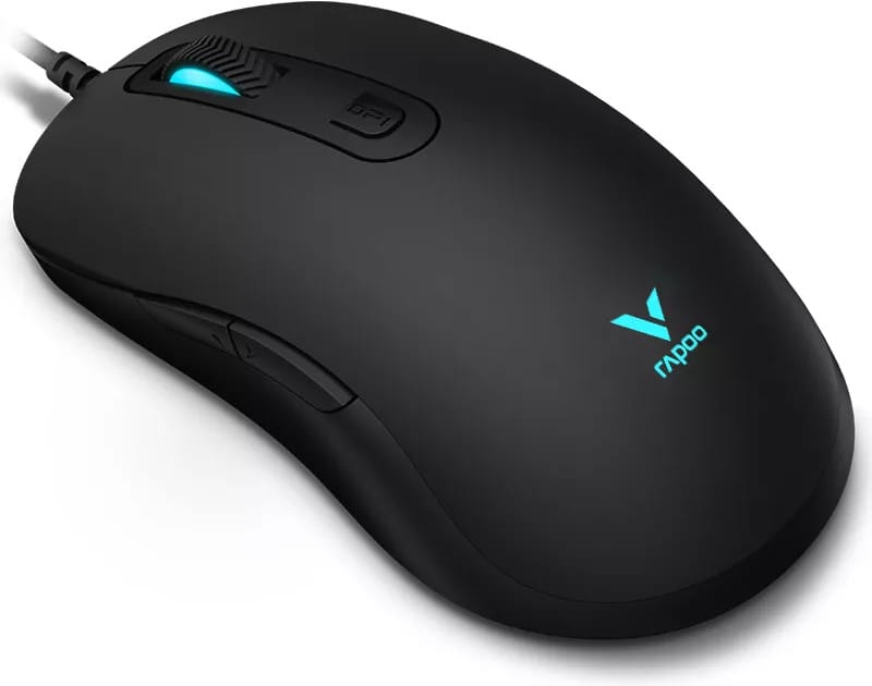 فأرة ألعاب سلكية Rapoo V16RGB - 12800 DPI، إضاءة RGB، أسود – صورة 6