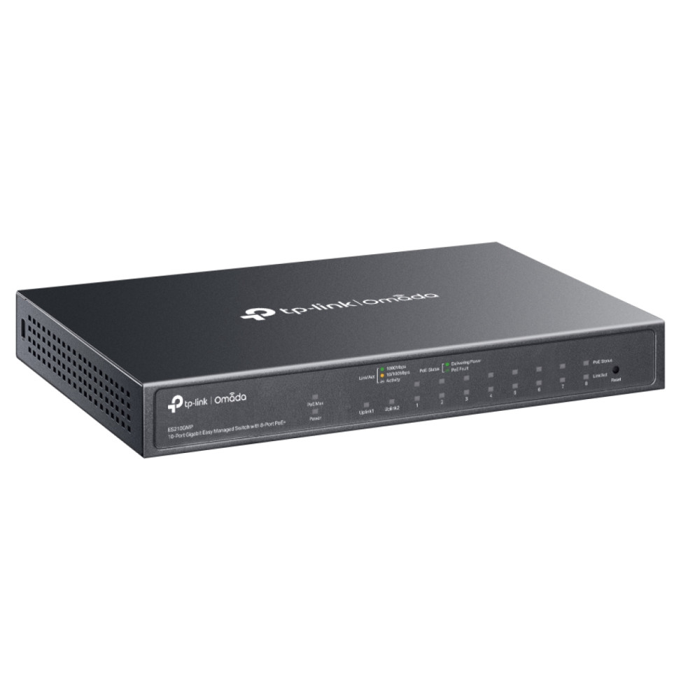 Switch Easy Managed TP-Link ES210GMP Omada 10 ports Gigabit avec 8 ports PoE+ (ES210GMP)