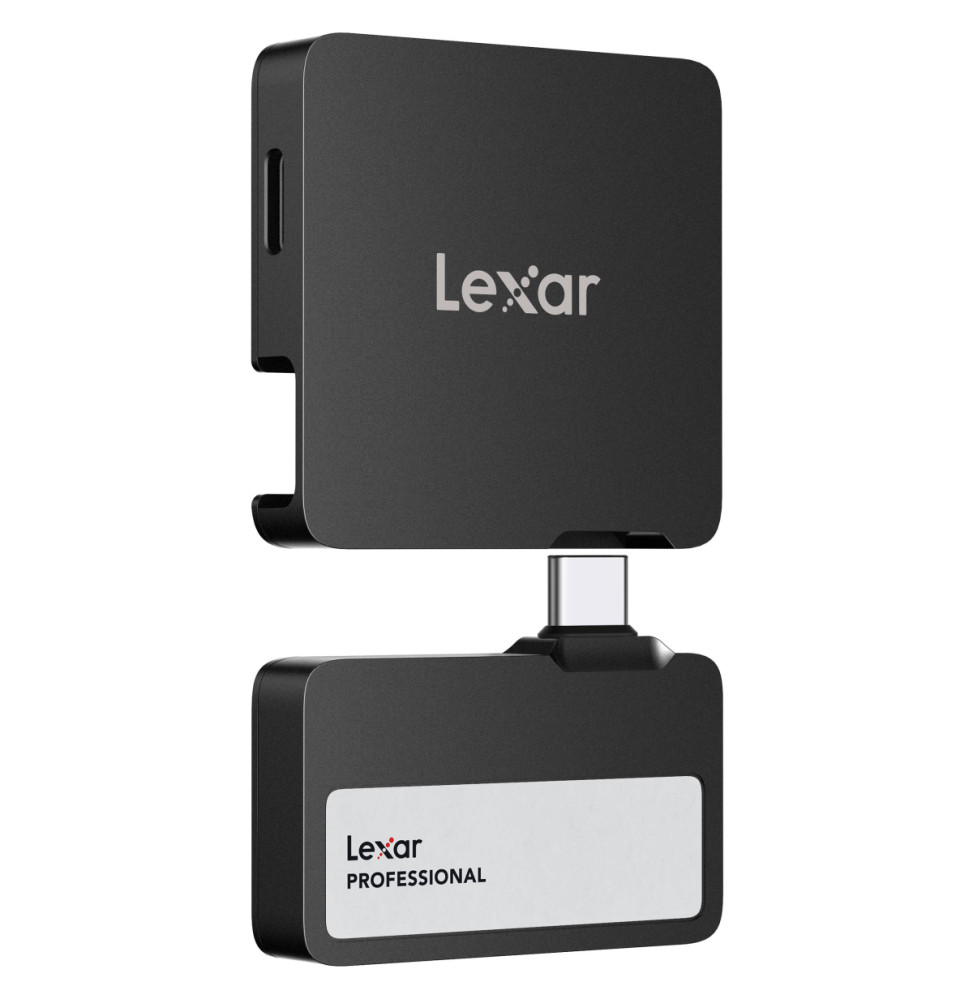 Lexar Professional Go SL400 1 TB black portable external SSD with USB-C hub (LSL400S001T-RNBNG) — image 1