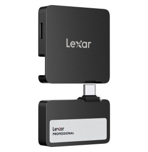 SSD externe portable Lexar Professional Go SL400 1 To noir avec hub USB-C (LSL400S001T-RNBNG)