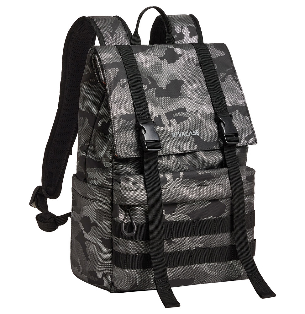 Sac à dos roll-top Rivacase Sherwood 7621 camouflage gris 15 L pour portables 15,6" (7621 grey camo)