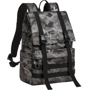 Sac à dos roll-top Rivacase Sherwood 7621 camouflage gris 15 L pour portables 15,6" (7621 grey camo)