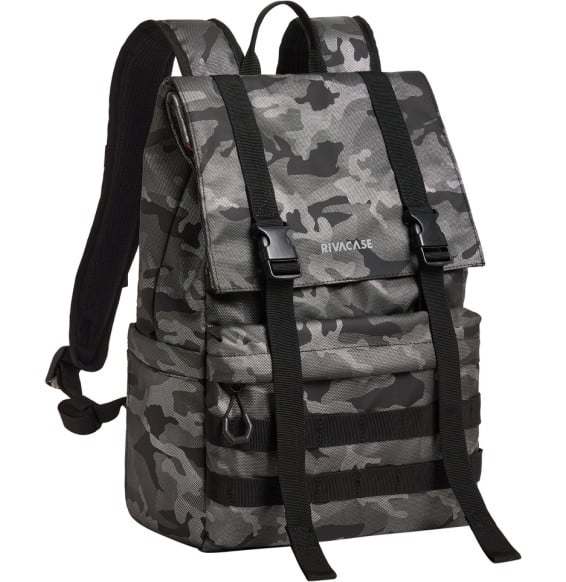 Sac à dos roll-top Rivacase Sherwood 7621 camouflage gris 15 L pour portables 15,6" (7621 grey camo)