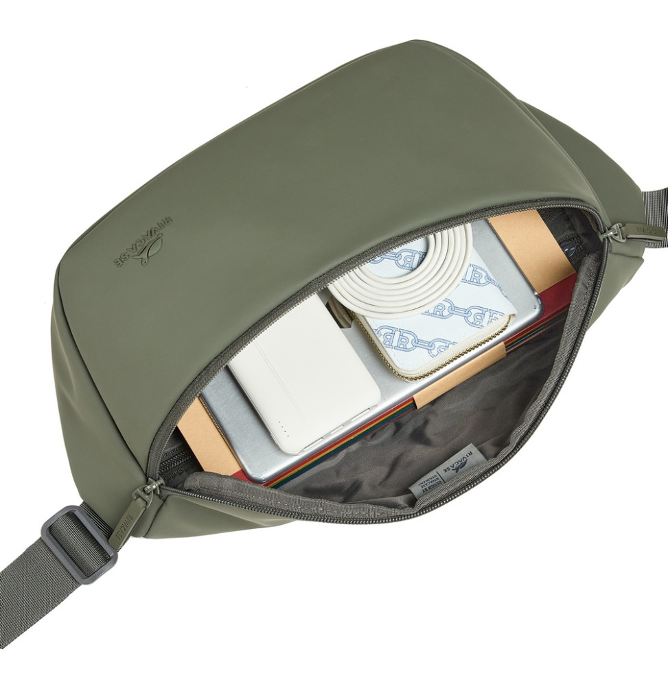 حقيبة خصر Rivacase Eden ECO 7814 أخضر زيتوني مقاس L تُحمل على الخصر أو مائلة على الكتف (7814 olive green) – صورة 5
