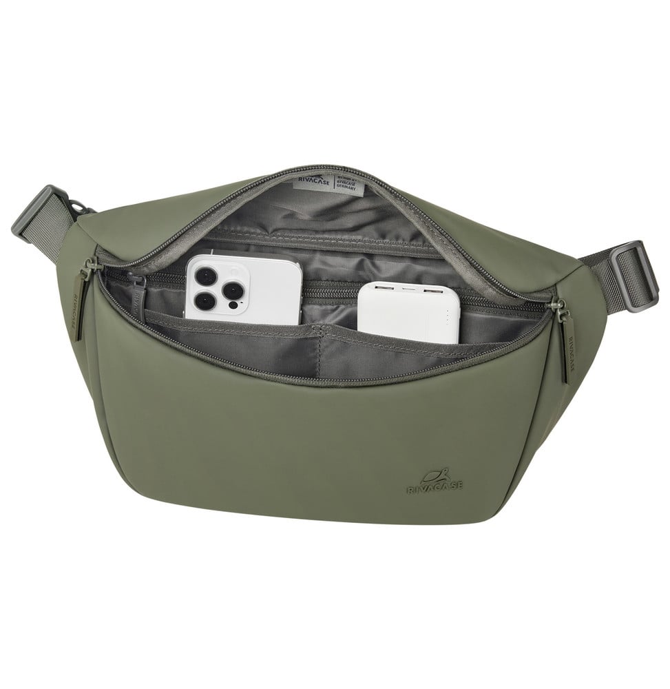حقيبة خصر Rivacase Eden ECO 7814 أخضر زيتوني مقاس L تُحمل على الخصر أو مائلة على الكتف (7814 olive green) – صورة 6