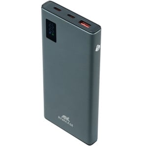 Batterie externe Rivacase VA1021 10 000 mAh 22,5 W en métal gris, écran LCD, 2 USB-C et 1 USB-A (VA1021) — image 5