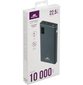 Batterie externe Rivacase VA1021 10 000 mAh 22,5 W en métal gris, écran LCD, 2 USB-C et 1 USB-A (VA1021) — image 6