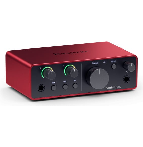 Interface audio USB-C Focusrite Scarlett Solo 4e génération - 1 préampli micro, entrée guitare