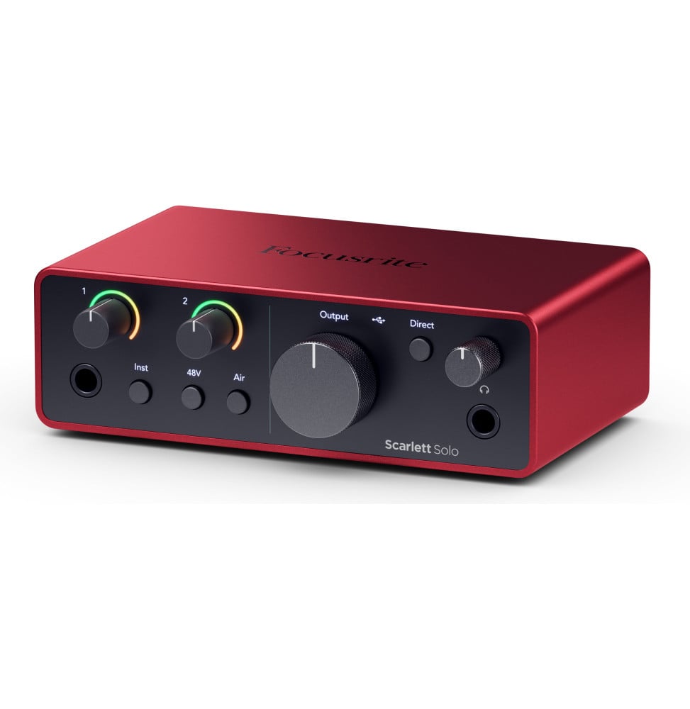 Interface audio USB-C Focusrite Scarlett Solo 4e génération - 1 préampli micro, entrée guitare – vue 2