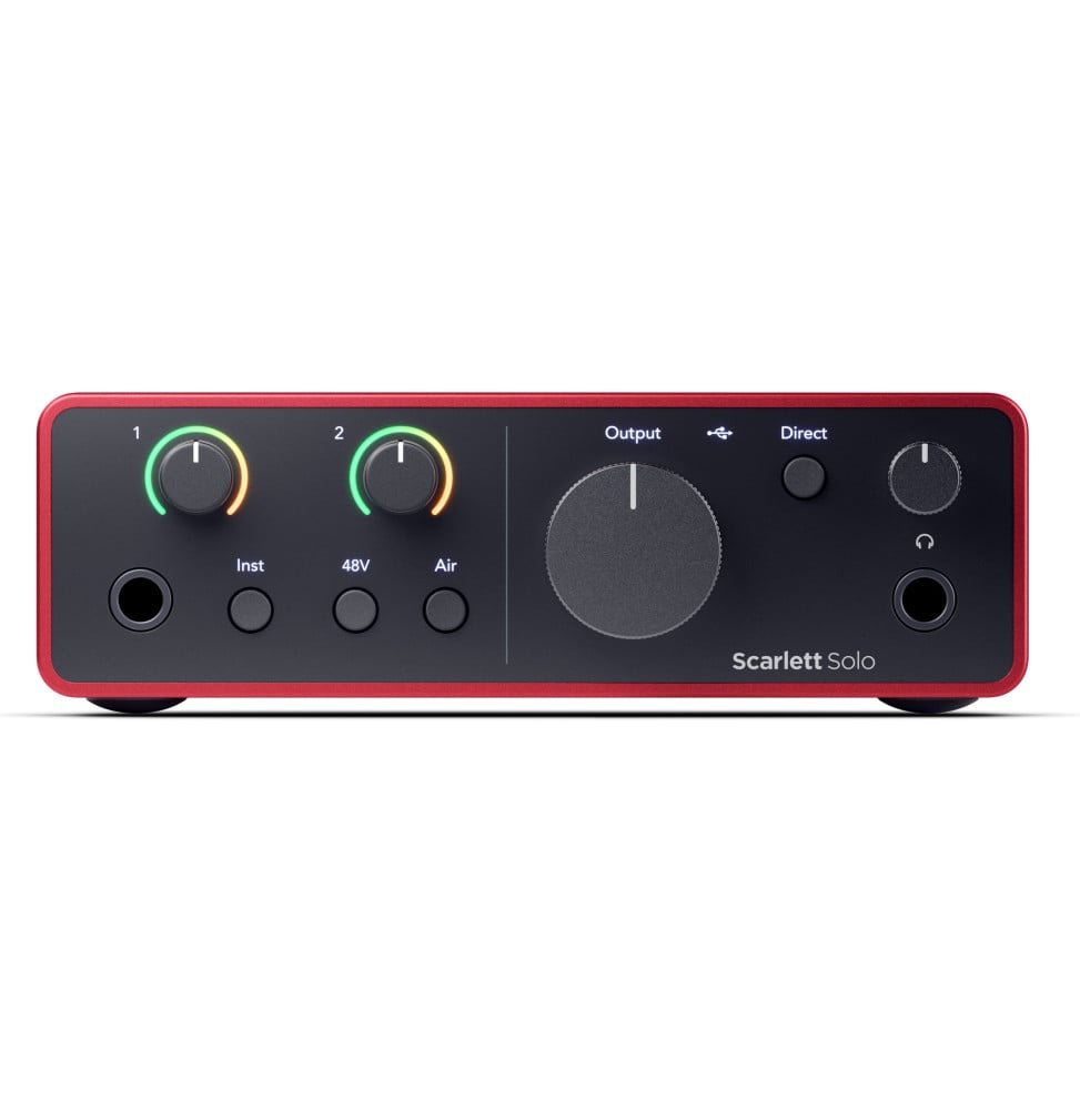 Interface audio USB-C Focusrite Scarlett Solo 4e génération - 1 préampli micro, entrée guitare – vue 3