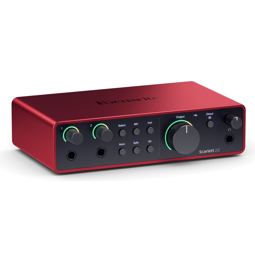 Interface audio USB-C Focusrite Scarlett 2i2 4e génération - 2 préamplis micro, Auto Gain